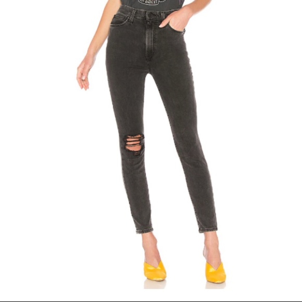 JOE’S JEANS “The Bella” washed black 11” High rise skinny ankle jean